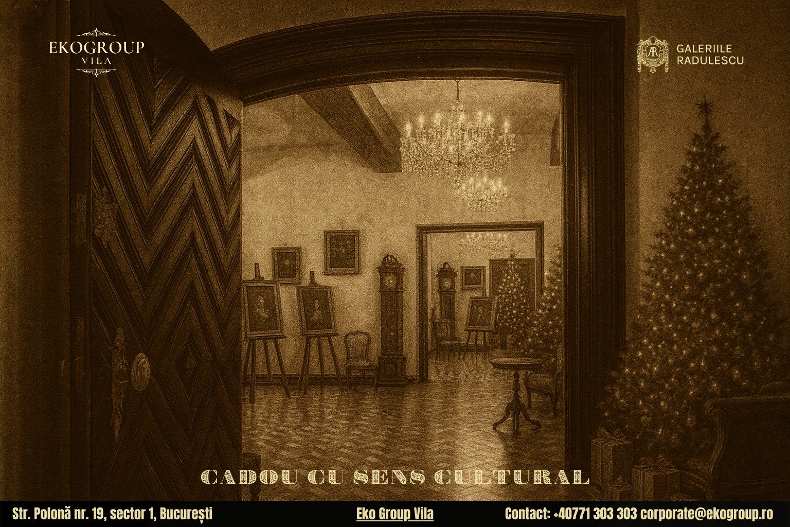 Un cadou de Crăciun inedit: o incursiune culturală în atmosfera Crăciunului anilor ’30 la Eko Group Vila 6 Un cadou de Crăciun inedit: o incursiune culturală în atmosfera Crăciunului anilor ’30 la Eko Group Vila